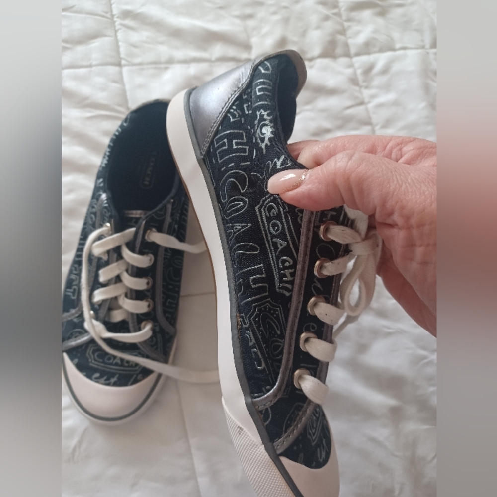 Coach Black And Silver Bandana-Print Low Top Sneakers - Picture 8 of 8